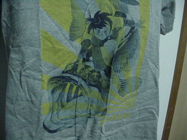 希少★釣りキチ三平/BASS/ブラックバス/Tシャツ/M/アッシュグレー/UNICLO/UT/Ｍ